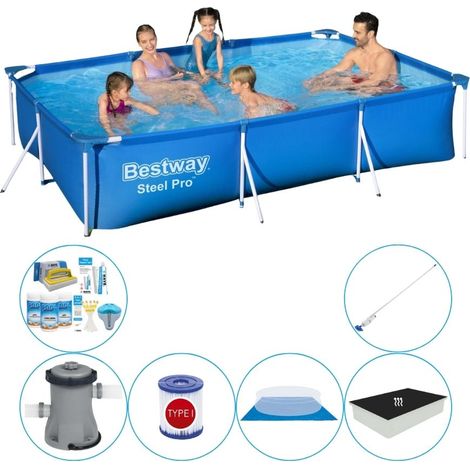 Bestway Bestway Steel Pro Rectangulaire - 300x201x66 cm - 7-pièces S21556
