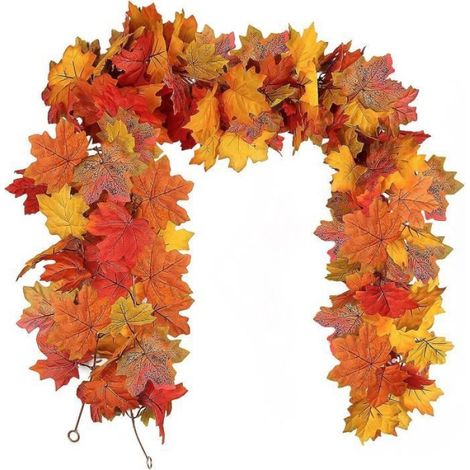 Artificial Maple Vine Flexible Maple Leaf Garland Simulation for linge pack Double feuille drable en rotin Guirlande dautom (1/4)
