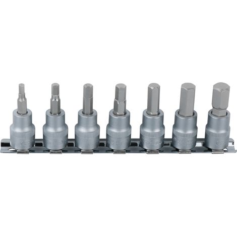 KS Tools - Rail de 7 douilles tournevis 6 pans ULTIMATE 1/4'', 2,5 - 8 mm - 911.1544
