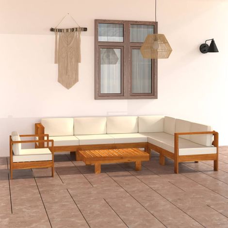 8-teiliges Garten-Lounge-Set mit Kissen 100 x 60 cm Akazienholz
