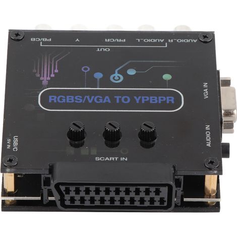 Convertisseur RGBS VGA SCART vers composantes YPBPR pour SFC, Mega Drive, Nintendo 64, Dreamcast, Wii, Mega Drive et Saturn (1/5)