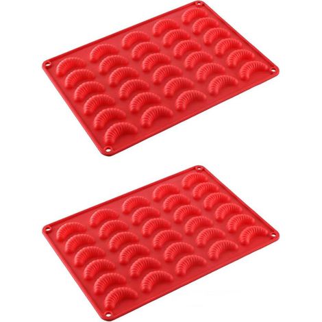 Moule à pâtisserie en silicone pour croissants, coloris rouge (1/5)