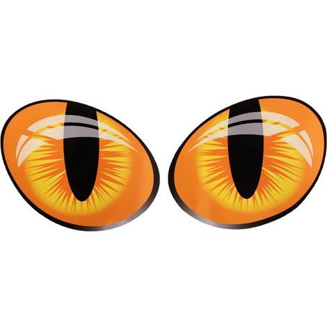 Lot de 2 autocollants 3D amusants avec yeux de chat, mignons et réfléchissants, pour rétroviseur et vitre, accessoires extérieurs. (1/5)
