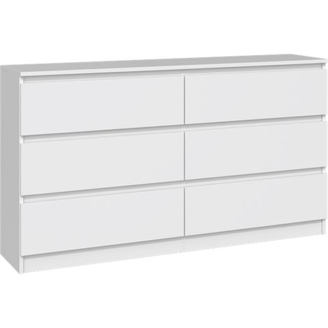 Selsey MALWA - Cómoda de seis cajones -138 cm - blanco