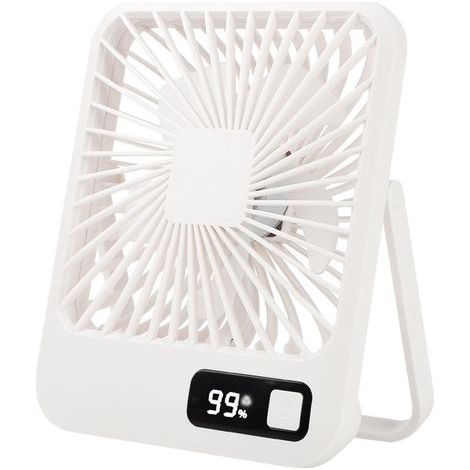5-stufiger USB-Tischventilator, stabiler Standfuß, leiser Betrieb, für Zuhause, Büro, Schule, Weiß (1/5)