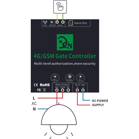 Controller wireless per porte 4G/GSM G203 Apriporta GSM L'autorizzazione utente standard non è compatibile con Callny Control (APP) (1/5)