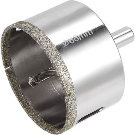 Scie cloche diamantée 68 mm, foret pilote central, scie cloche avec revêtement de surface diamant pour couper le verre, le carrelage, la céramique, le marbre, le calcaire (1/3)