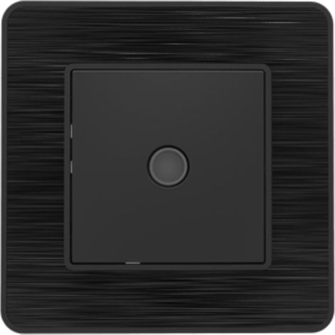 TV-Steckdose 9.52mm Einbausteckdose Modell KOURO schwarzes Metall gebürstet ZENITECH (1/2)