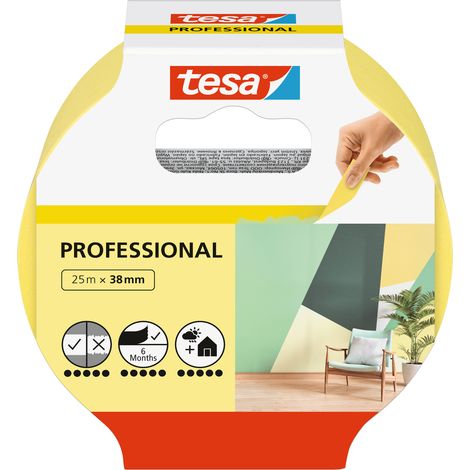 Tesa Precision Indoor cinta de máscara amarilla 38 cm
