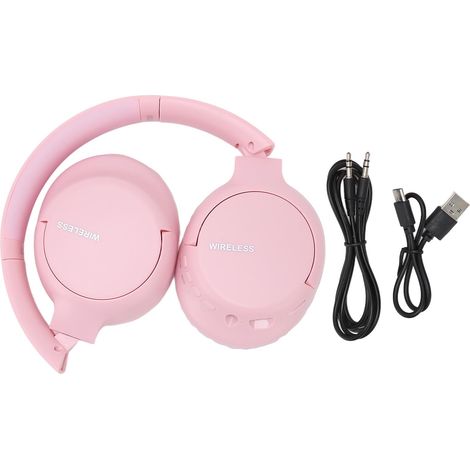 Casque Sans Fil L700 Rose Bluetooth avec Microphone pour Téléphone Ordinateur Portable, Prise en Charge Carte Mémoire et Mode LINEIN, Écouteurs Supra-Auriculaires (1/5)