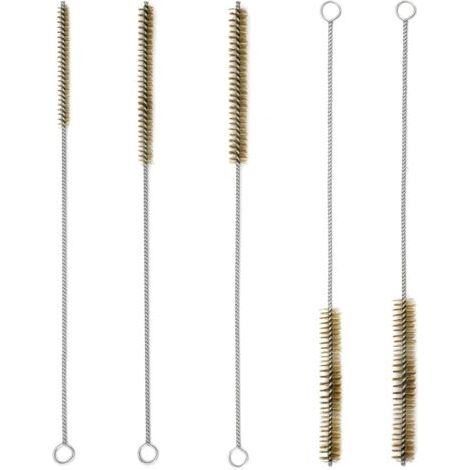 Set of 5 round brass wire brushes – Brass wire brush – Steel brush – Pipe cleaning brush – 6/8/10/12/15 mm--DTEKGAZ