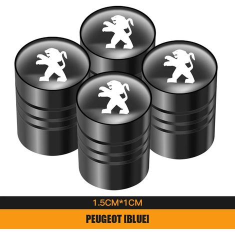 (Noir) 4 bouchons de valve de pneu en métal pour Peugeot 206 207 208 307 308 3008 407 508 5008 2008 106 107 205 301 4008 (1/5)
