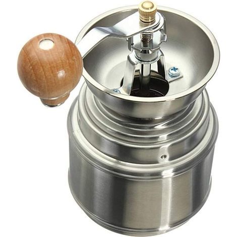 Molinillo de café manual de acero inoxidable, molinillo de bolsillo con núcleo de cerámica, molienda ajustable de fina a gruesa, fabricado con materiales de alta calidad, silencioso y portátil. (1/5)