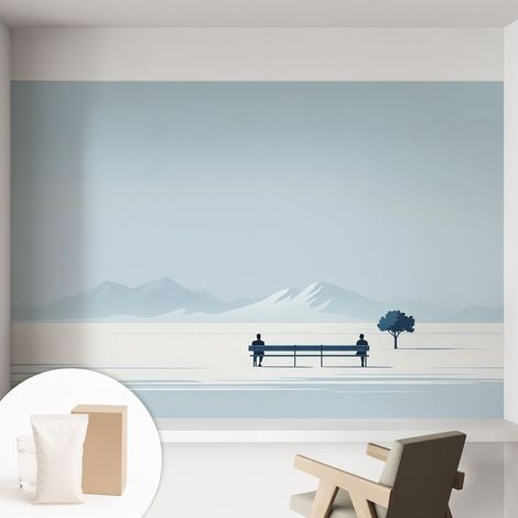 Papier peint avec colle pour décoration moderne de salon chambre à coucher cuisine et bureau Facile Paysage minimaliste 152x104 cm (1/5)