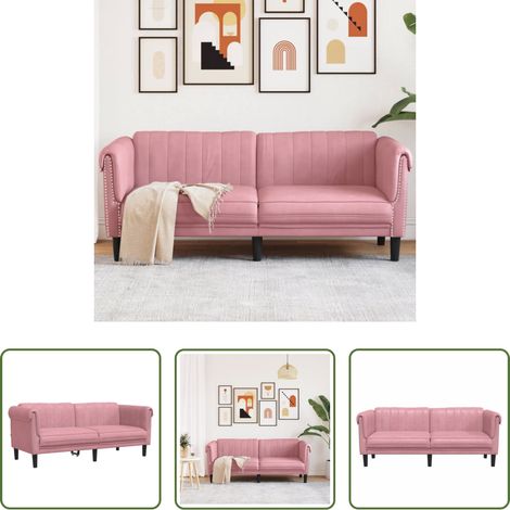 vidaXL Sofá de 2 plazas terciopelo rosa (1/5)