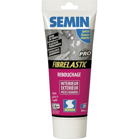 Enduit de rebouchage élastique pour fissures vivantes Fibrelastic Semin - intérieur/extérieur - tube de 300 g