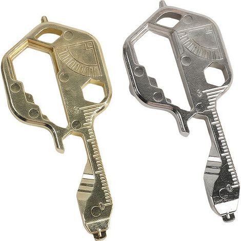 Clé à molette portable en acier inoxydable avec tournevis, clé, ouvre-bouteille et porte-clés - Idéale pour les activités de plein air, le camping, la randonnée et un usage quotidien - Outil EDC au fo