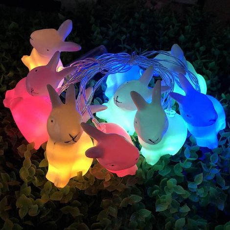 Guirlande lumineuse Pâques Lapin 1.5m 10 LED Décoration lumineuse Lapin de Pâques (1/5)