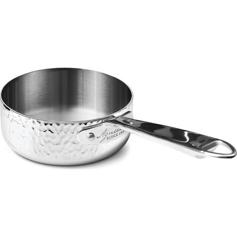 Casseruola Professionale in Acciaio 3ply Martellato un Manico 20 cm (1/4)