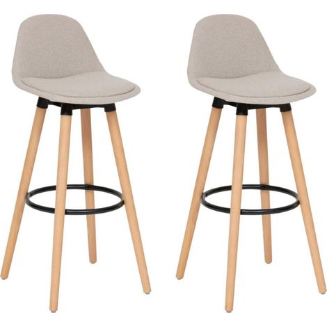 Lot de 2 Chaises de Bar "Maxon" 92cm Beige (1/5)