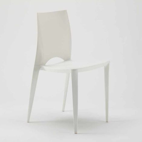 Stock 20 pezzi Sedie Colorate Design Moderno Hotel Bar Ristorante Esterno Color - Bianco (1/5)