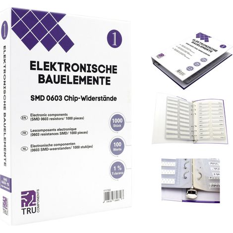 TRU COMPONENTS TC-6869408 TC-6869408 Sortiments-Album  SMD 0603 0.1 W 1 %  1000 Teile (1/3)