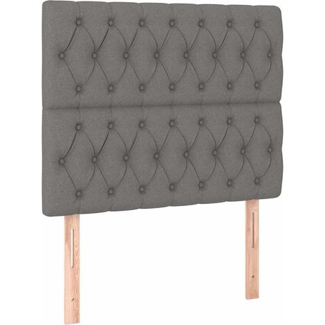 Maison Exclusive - Cabecero de tela gris oscuro 90x7x118/128 cm (1/5)