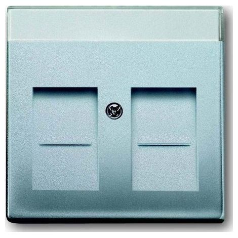 BUSCH-JAEGER 1800-83 PLAQUE DE RECOUVREMENT, JACK MODULAIRE, 2 ACTIONNEURS D'OUVERTURE, ZONE DE MARQUAGE, ARGENT ALUMINIUM, SOLO
