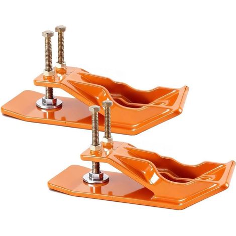 Protecteur de seau de tracteur Orange intégré en acier au carbone, 2 pièces, bords antidérapants pour l'élimination des feuilles de gravier de neige (1/5)