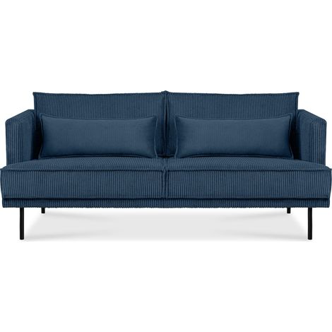 KONSIMO GANZO Loftsofa, Metallbeine, 2 Kissen inklusive, Velours, blau (1/5)