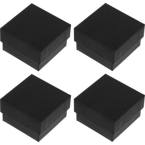 24 schwarze Schmuckschachteln aus Kraftpapier, Geschenkverpackung, Schmuckbehälter – 5,00 x 5,00 x 3,00 cm – Schwarz (1/4)