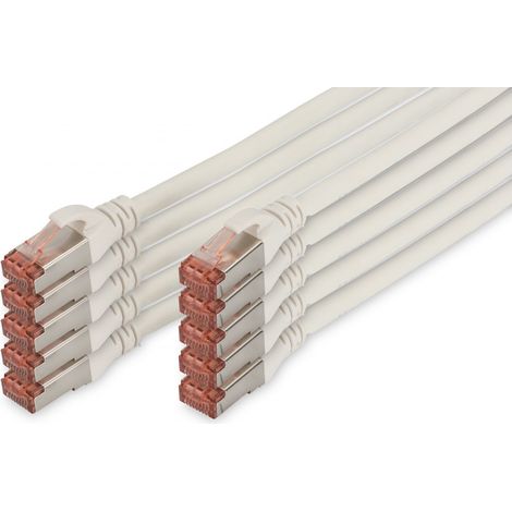 DIGITUS CAT 6 SFTP Patchkabel, 10 Stück, 2m, weiß