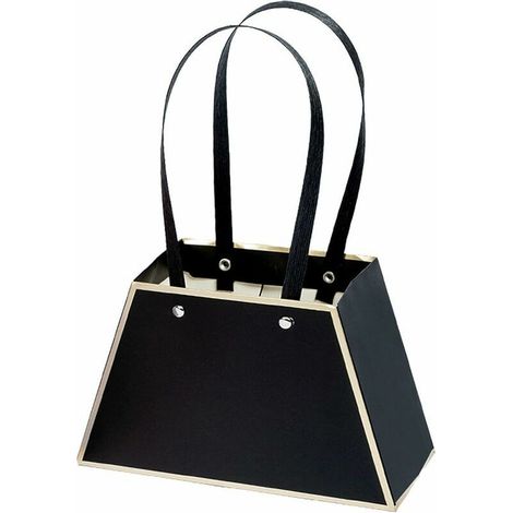 Sac Cadeau Portable 4PCS Sac en Papier D'emballage de Bouquet Sac D'arrangement de Fls Portable étanche Sac Cadeau de Fête de Mariage D'anniversaire Fournitures de Magasin de Fls (Noir) (1/5)
