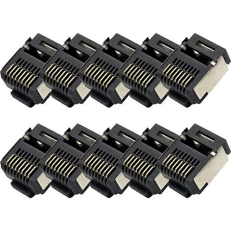 10 fiches RJ45 mâles 8P8C à corps court et coque blindée pour câble réseau (1/5)