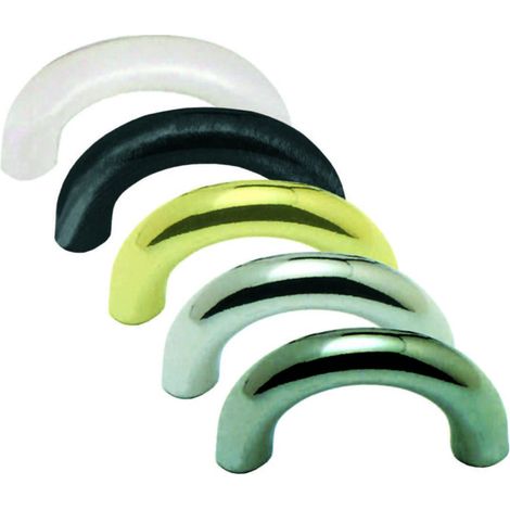 Maniglie per mobili ad archetto fisse in zama - Specifiche: interfori mm 32 colore bianco lucido - 10 pz