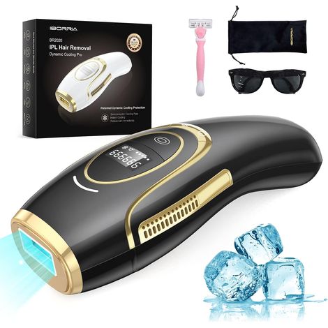 Épilateur Lumière Pulsée IPL, Épilateur Laser IPL pour Hommes et Femmes, 999 900 Impulsions lumineuses, 2 Modes, 5 Niveaux d'énergie, pour Corps, Visage, Aisselles, Jambes, Bikini – Noir (1/5)