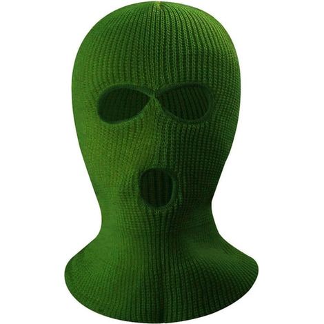 Masque intégral d'hiver, cagoule à trois trous, bonnet tricoté, cache-cou - Vert armée (1/5)