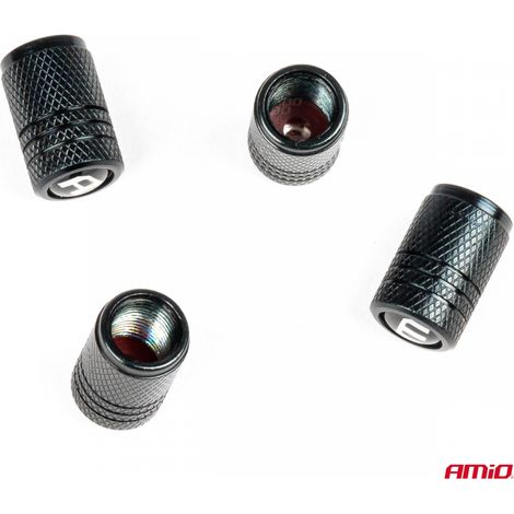 Bouchons de soupape en aluminium, noirs, AMIO-03277 (1/3)