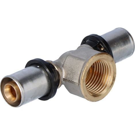 Conector en T Purmo Cleverfit, salida con rosca interna 16x1/2" GWx16 (1/3)