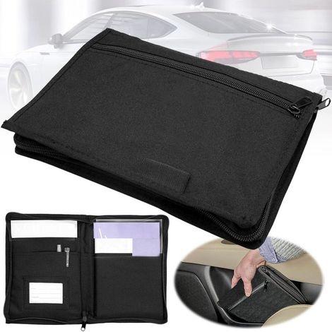 Largeight – Porte-document voiture – Organisateur boîte à gants en tissu Oxford 600D – Plusieurs compartiments pour documents et cartes – Protection contre l'humidité (1/5)