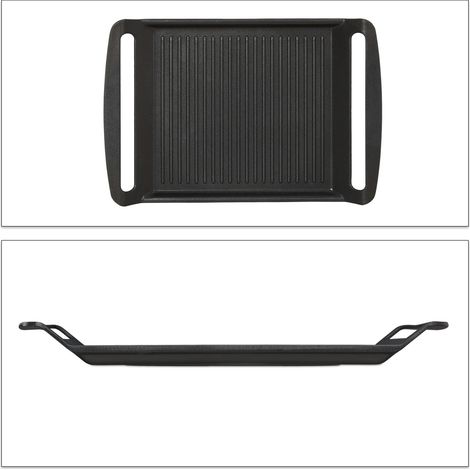 Piastra per barbecue antiaderente per forno 38 x 30 x 5 cm cottura facile robustezza moderna in acciaio nero 130008492