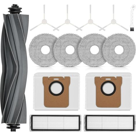 14 Stück Zubehör für Dreame L10s Ultra / L10 Ultra/Xiaomi Robot Vacuum X20+ Saugroboter, Ersatzteile mit 4 Wischtücher 4 Seitenbürste 2 Staubbeutel 2 HEPA Filter 1 Hauptbürste 1 Reinigungsbürste (1/5)