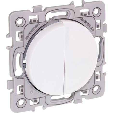 Doble pulsador de cierre 10A - CUADRADO Blanco