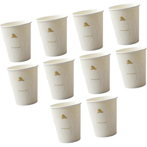 Lot de 10 gobelets en papier jetables décorés sur le thème d'Halloween, motif citrouille, élégants et modernes, pour la vaisselle de restaurant et de cuisine.-Beige