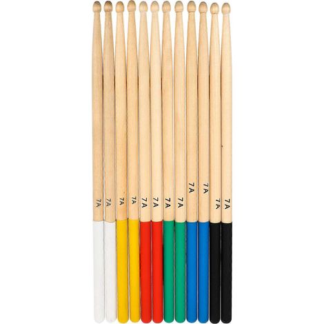 6 paires de baguettes de percussion, baguettes de batterie en bois, baguettes pour batteur de batterie-39X1.3X1.3CM