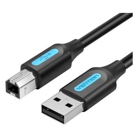 Cable USB 2.0 Impresora Vention COQBL/ USB Tipo-B Macho - USB Macho/ 480Mbps/ 10m/ Negro