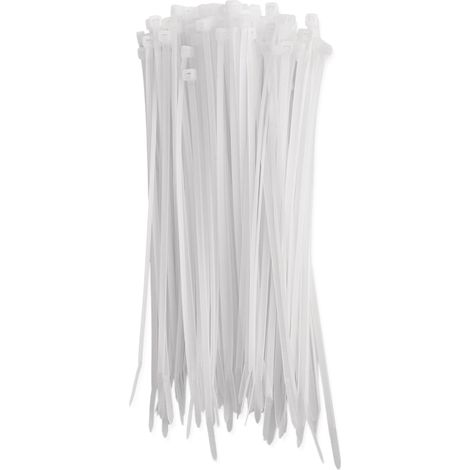 Lot de 100 serre-câbles en nylon PA66 pour intérieur - 200 x 3,5 mm - Pour faisceau de câbles max. de 5,3 cm de diamètre - Gestion des câbles résistante - Auto-bloquant pour garage, maison (1/5)