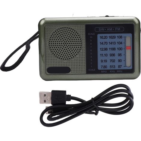 Radio Portable AM FM SW HiFi Rechargeable USB Compacte Légère Aluminium Alliage 126g Idéale Voyage Extérieur Maison (1/5)