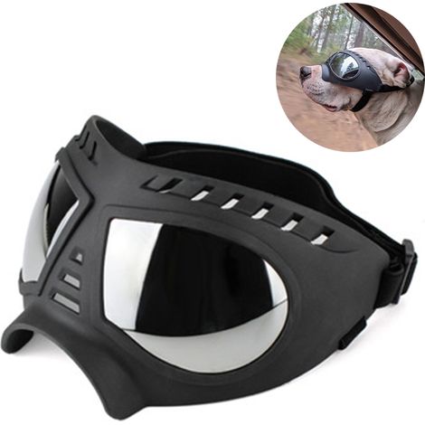 1 Paire Lunettes de protection pour chien, monture souple, sangles réglables, résistance UV vent neige, pour grande race museau long (1/5)