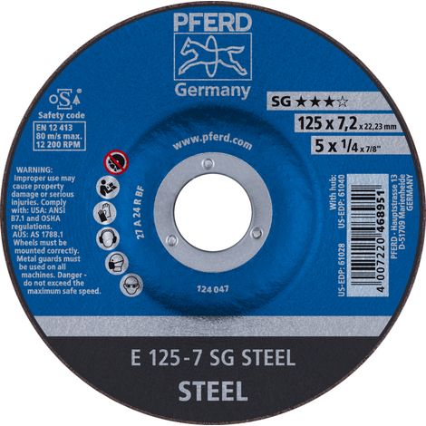 Schruppscheibe gekröpft A24RSG 125x7mm PFERD (1/4)